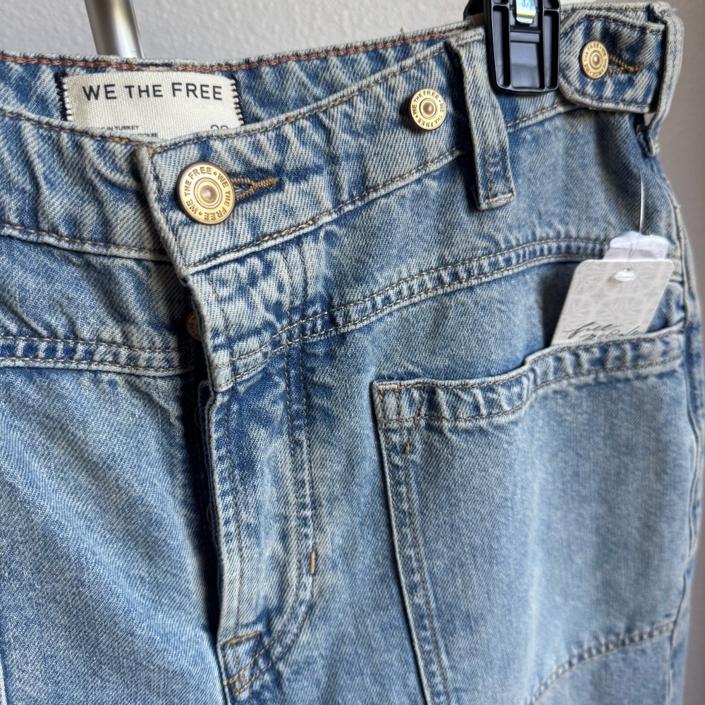 NWT Free People Palmer Wide Leg Cuffed Jeans Denim Sz 28 - Picture 12 of 14